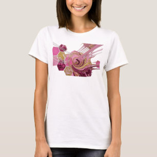 Camiseta Impreso Líquido de Purpurina Rosa y Dorado Atracti