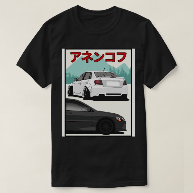 Camiseta Impreza VS Lancer Evo (Diseño del anverso)