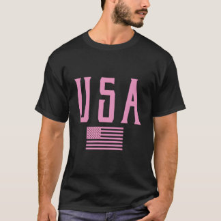 Camiseta Imprime texto de bandera americana Usa K