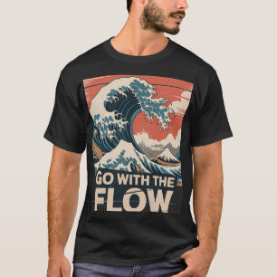 Camiseta Imprimir Arte de Onda 'Ve con la Corriente'
