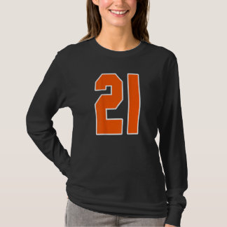 Camiseta Imprimir atrás Número de bloque deportivo naranja