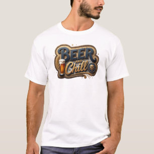 Camiseta Imprimir CERVEZA Y RELAJARTE Naranja Ingenioso