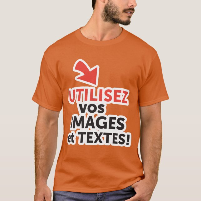 Camiseta Imprimir sus diseños en línea DIY en Español (Anverso)