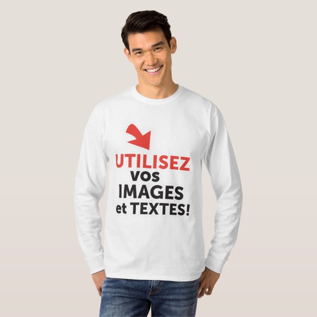 Camiseta Imprimir sus diseños en línea DIY en Español (Anverso completo)
