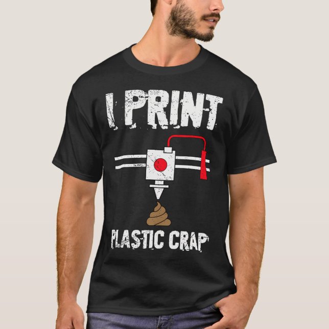 Camiseta Imprimo Basura de Plástico Genial Impresión 3D Imp (Anverso)