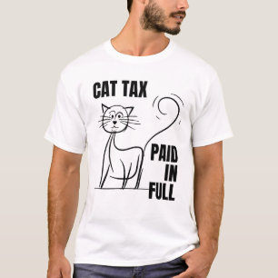 Camiseta IMPUESTO AL GATO DE Humor PAGADO COMPLETAMENTE