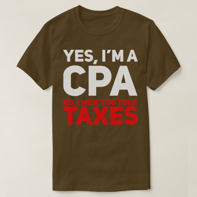 Camiseta Impuestos Contables CPA (Diseño del anverso)