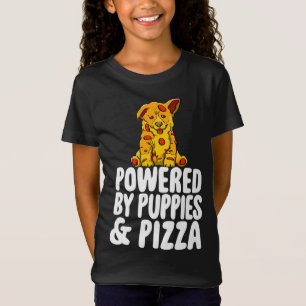 Camiseta Impulsadas por Cachorros y Pizza Graciosas Mujeres