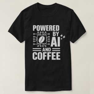 Camiseta Impulsado Por AI Y Coffee Shirt Humor Geek Tech