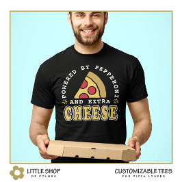Camiseta Impulsado por Amantes de la Pizza de Pepperoni y Q