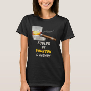 Camiseta Impulsado por Bourbon y Cigarros Hombres