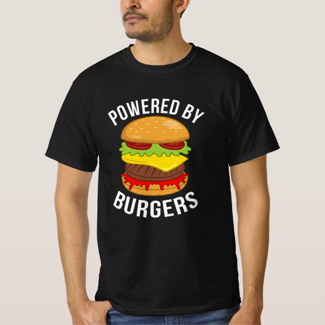 Camiseta Impulsado Por Burgers Cheeseburger Hamburger Lover (Anverso)