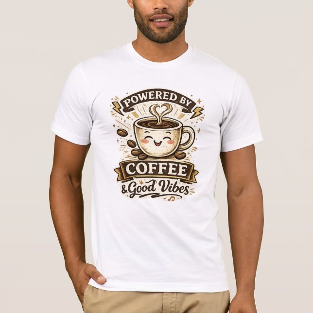 Camiseta Impulsado por Café (Anverso)