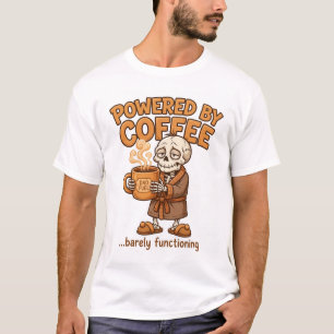 Camiseta Impulsado por Café Esqueleto de Papá que Funciona