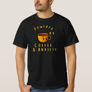 Camiseta Impulsado por Café y Ansiedad Dibujo Animado Diver