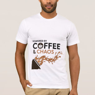 Camiseta Impulsado por Café y Biberones Caóticos Divertido 