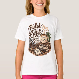 Camiseta Impulsado por Café y Buenos Sentimientos – Lector