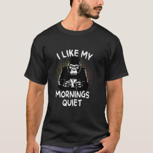 Camiseta Impulsado por Café y Caos Mono Divertido