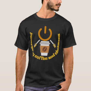 Camiseta Impulsado por Café y Motosierras Leñador Divertido
