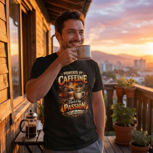Camiseta Impulsado por Cafeína - Amante del Café