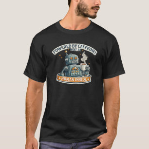 Camiseta Impulsado por cafeína, humano dentro