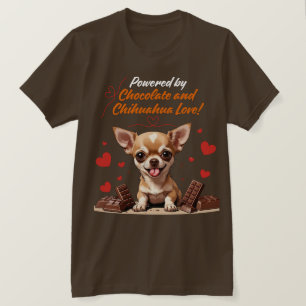 Camiseta Impulsado por Chocolate y Amor de Chihuahua