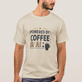 Camiseta Impulsado por Coffee & AI Retro Tech Vector