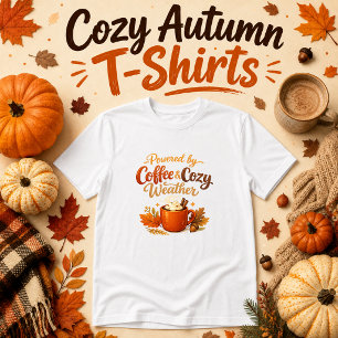 Camiseta Impulsado por Coffee & Cozy Weather