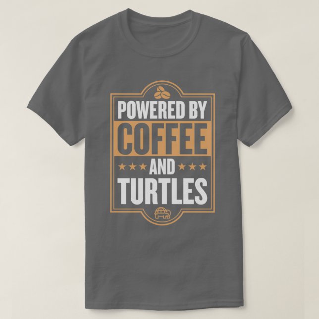 Camiseta Impulsado por el gracioso Mascota de café y tortug (Diseño del anverso)