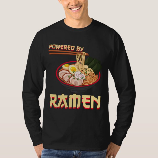 Camiseta Impulsado Por Fideos De Anime Japoneses Ramen (Anverso)