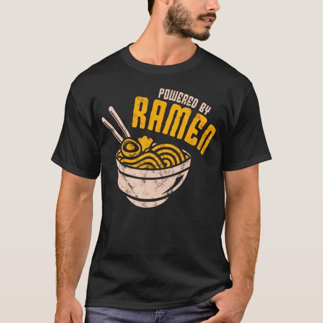 Camiseta Impulsado por fideos Ramen Japoneses Love Anime (Anverso)