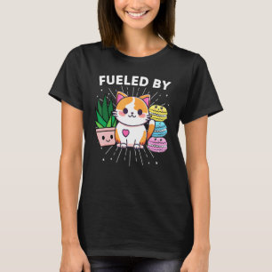 Camiseta Impulsado Por Gatos Plantas Macarrones Divertido