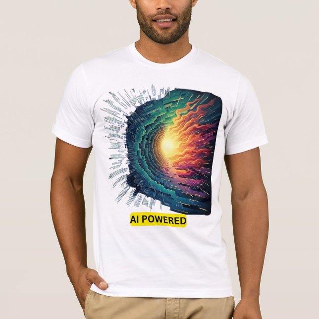 Camiseta Impulsado por IA - Futurista diseño tecnológico (Anverso)