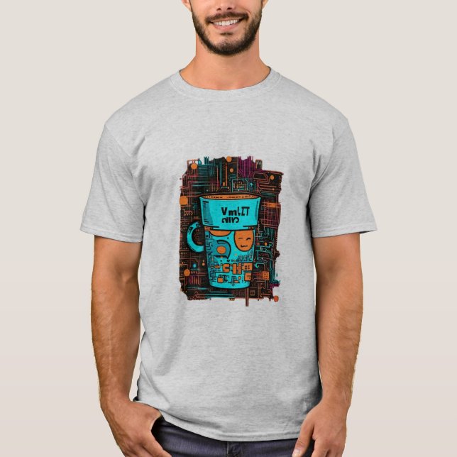 Camiseta Impulsado por IA y Café (Anverso)