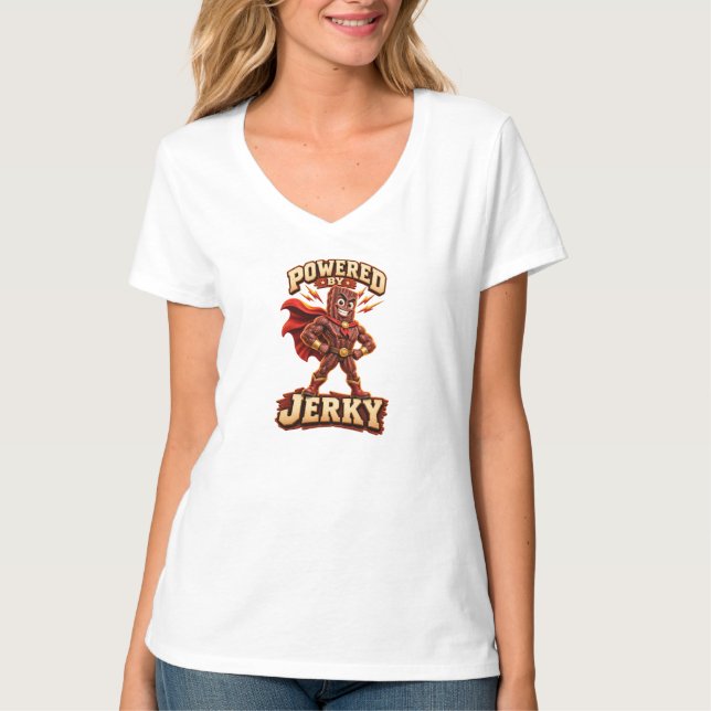 Camiseta Impulsado por Jerky Superhero (Anverso)