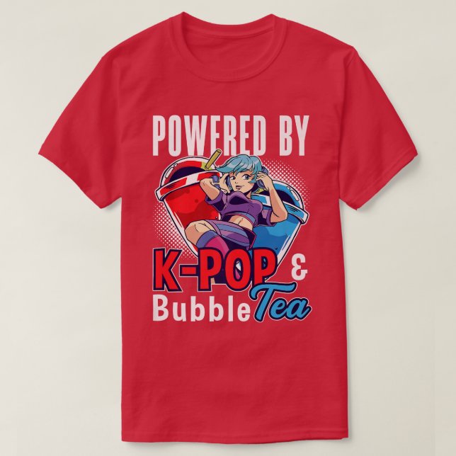 Camiseta Impulsado por K-Pop y Bubble Tea K-Drama Kpop Prem (Diseño del anverso)
