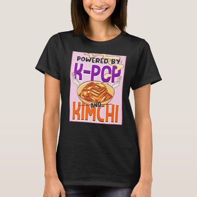 Camiseta Impulsado Por K Pop Y Kimchi Kpop Finger Heart (Anverso)