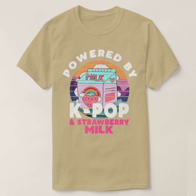 Camiseta Impulsado por KPop y Strawberry Milk Kawaii  (Diseño del anverso)