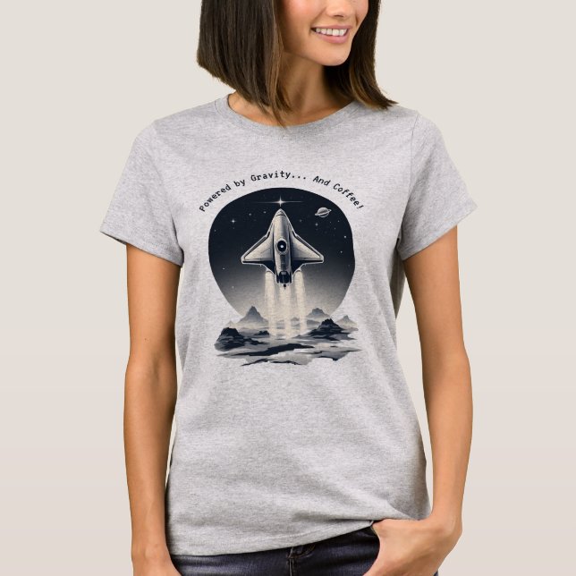 Camiseta Impulsado por la gravedad y el café (Anverso)