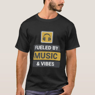 Camiseta Impulsado Por La Música Y Auriculares Vibes Amante