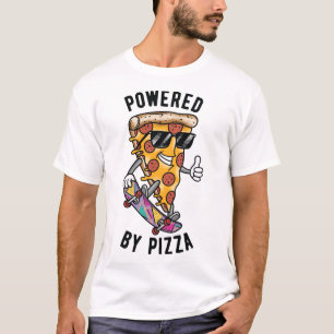 Camiseta Impulsado por la pizza, el divertido amor de la pi