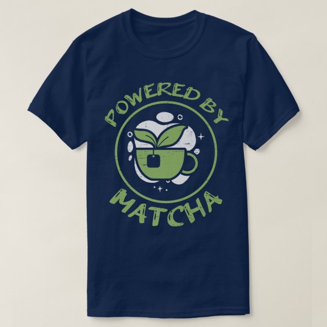 Camiseta Impulsado por Matcha Bubble Tea Matcha Premium  (Diseño del anverso)