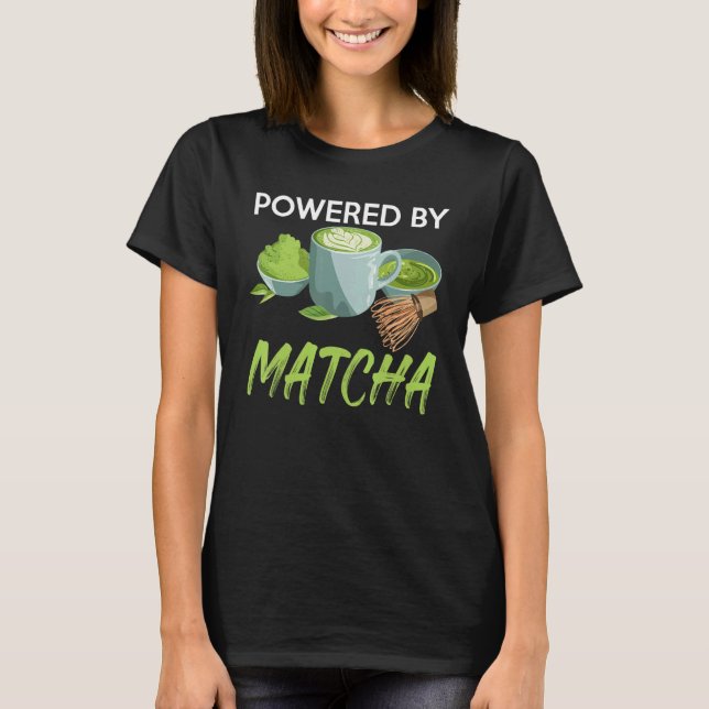 Camiseta Impulsado por Matcha Green Powder Leaves Matcha (Anverso)