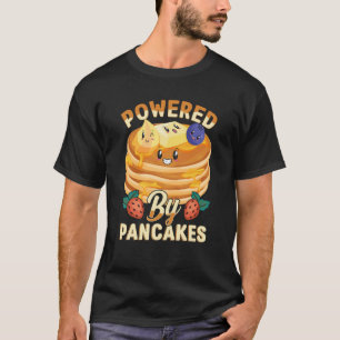 Camiseta Impulsado por panqueques Pancake BlueBerry y fresa