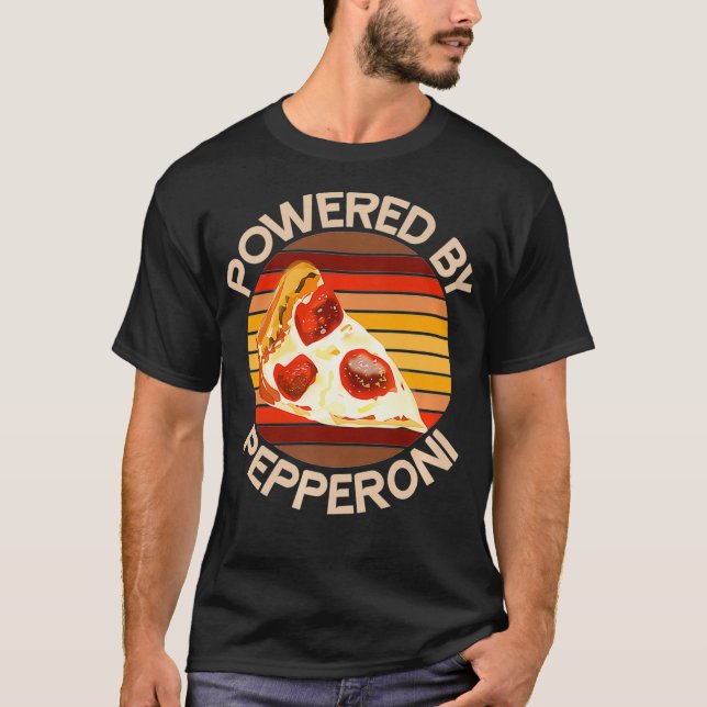 Camiseta IMPULSADO POR PEPPERONI Pizza Lover Funny Motivati (Anverso)