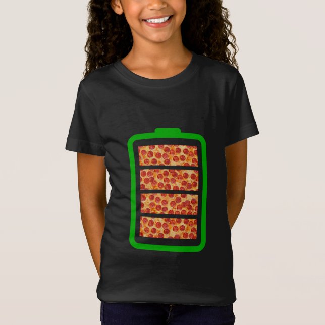Camiseta Impulsado Por Pizza - Amantes De La Pizza (Anverso)