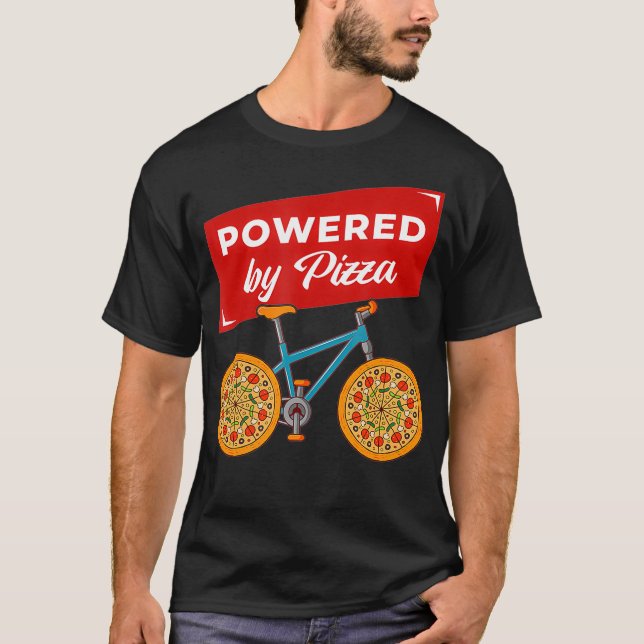 Camiseta Impulsado por Pizza Delivery Bicycle Pizzeria Ital (Anverso)