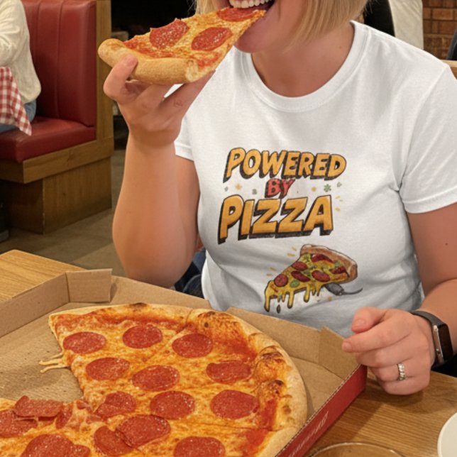 Camiseta Impulsado por Pizza Funny Foodie Graphic Tee (Subido por el creador)