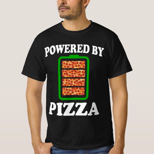 Camiseta Impulsado Por Pizza - Graciosa Pizza (Anverso)