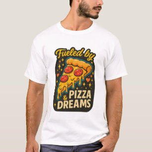 Camiseta Impulsado por Pizza y Sueños — Rebanada de Peppero